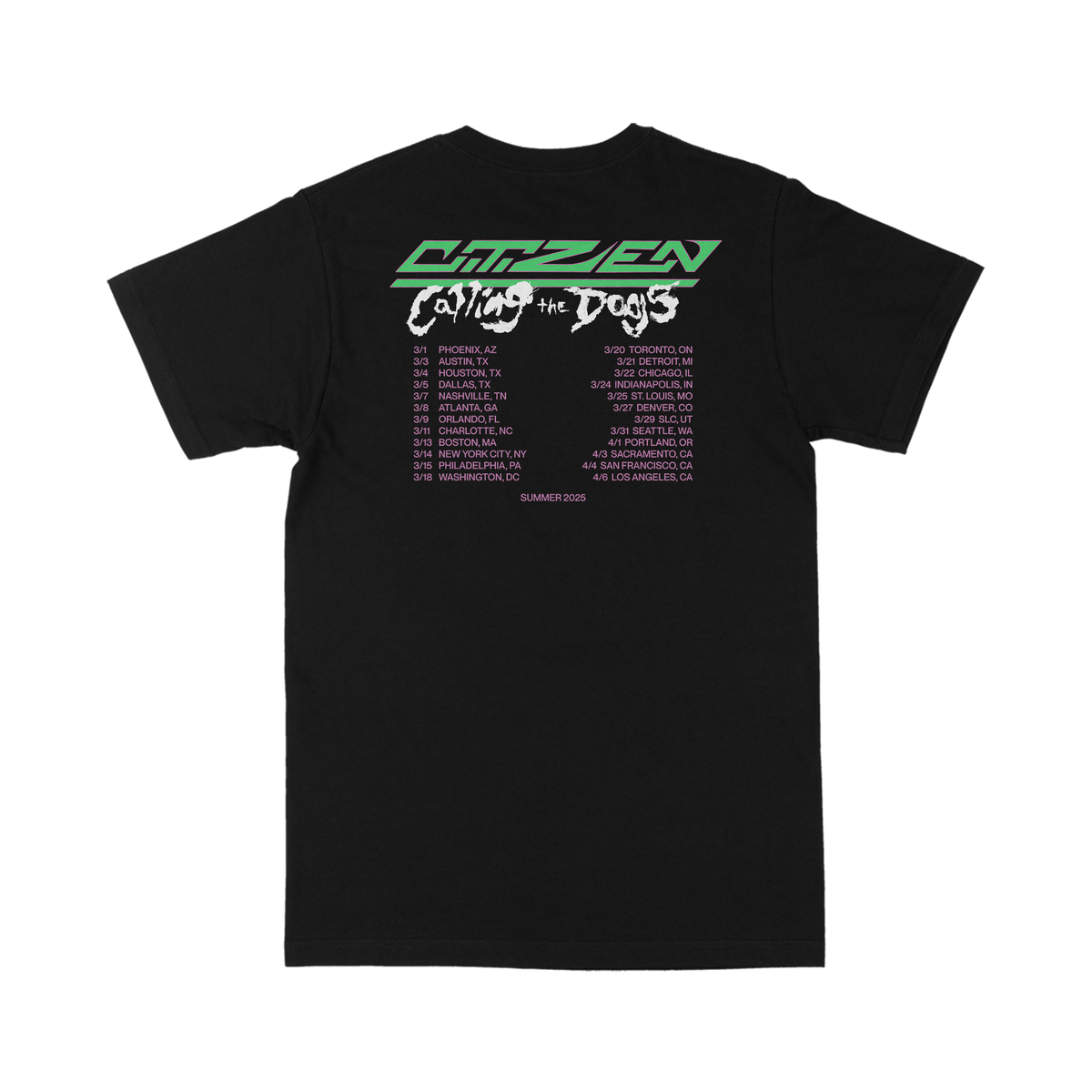 Frame 2025 Tour T-Shirt – Citizen Frame 2025 Tour T-Shirt – Citizen
