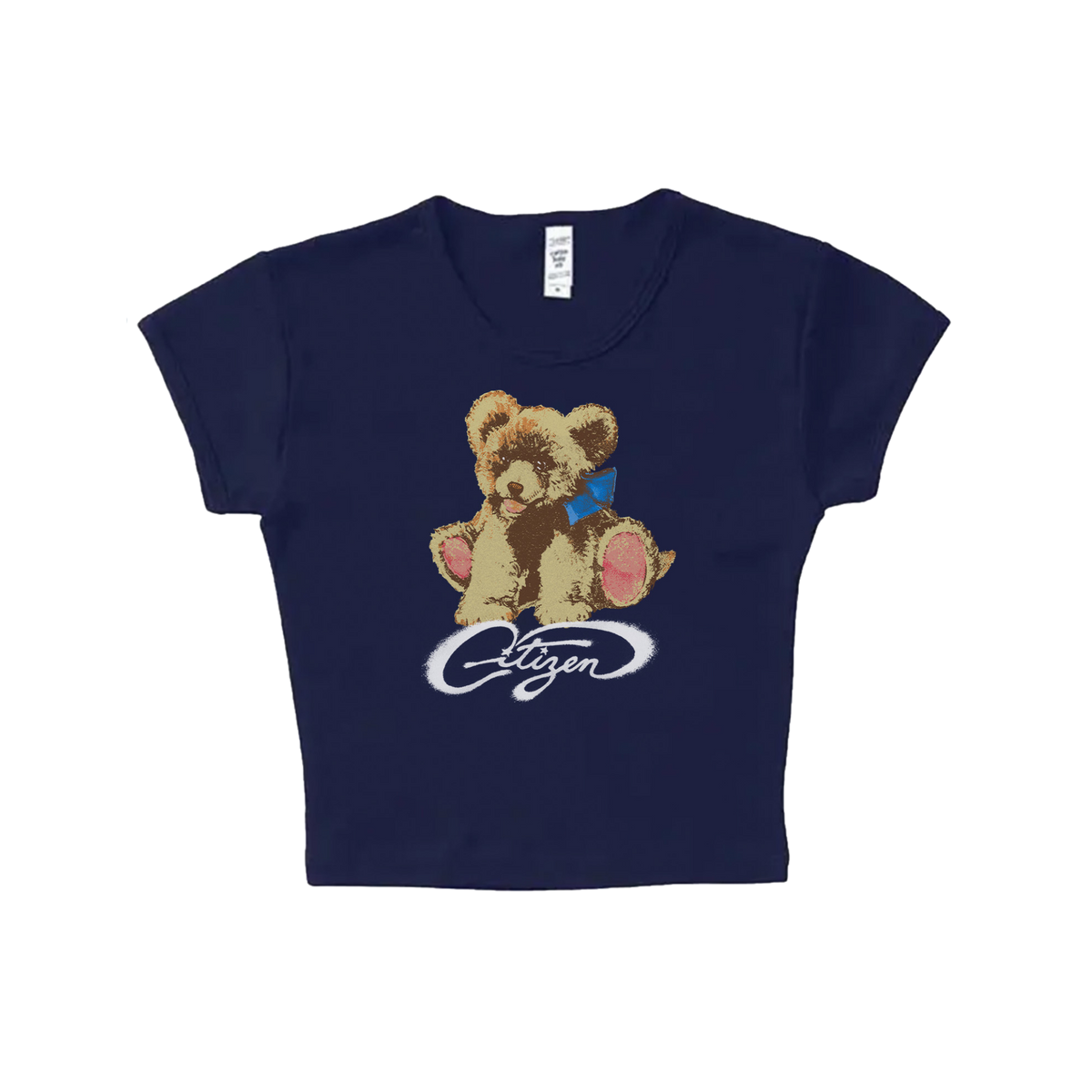 Teddy Bear Crop Tee - Navy